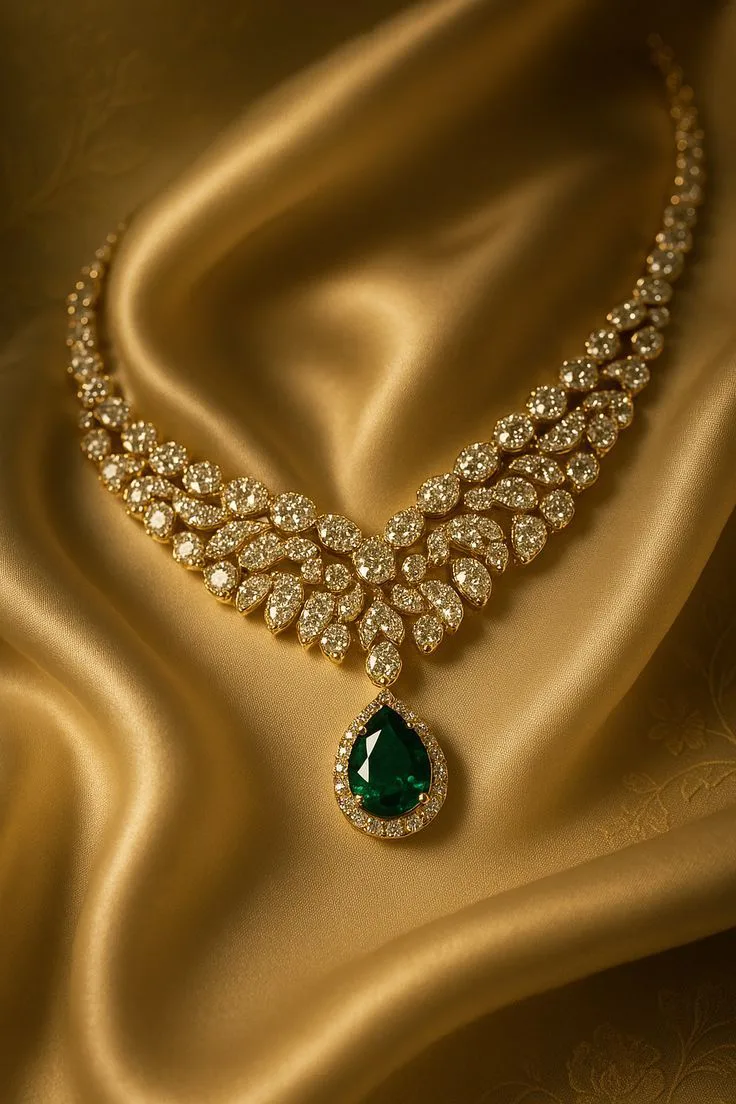 Emerald bridal set — PakGold Jewellers, Rawalpindi