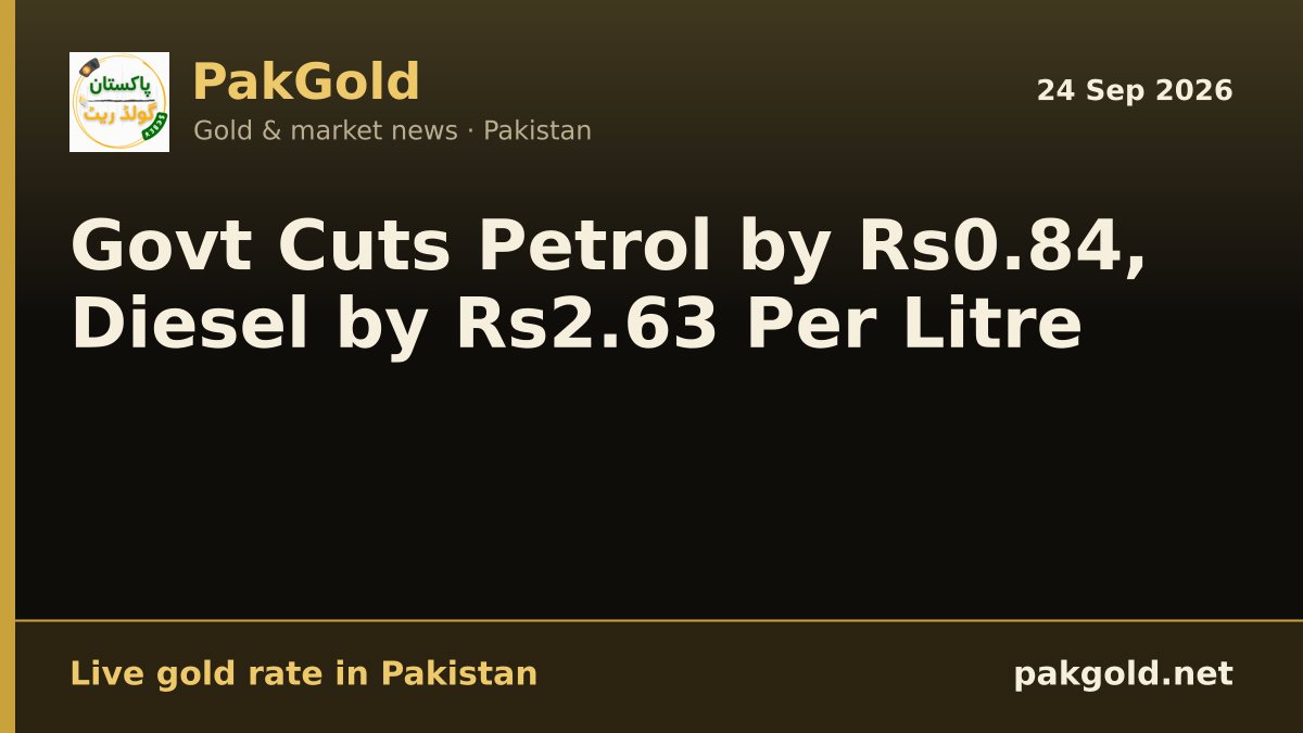 Photo: pakgold.net Petrol Price Reduced by Rs0.84 Per Litre